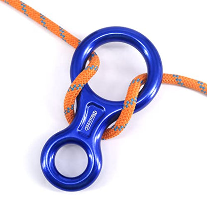 NewDoar Climbing Gear Downhill Equipment, Descender Rappel Rock Climbing Descending Belaying Equipment Rescue Figure 8 Descender Rigging Plate 35KN for Climbing Belaying and Rappeling Device - color: Blue