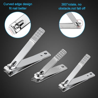Yougai Manicure Set 18 Pieces Professional Nail Clippers Pedicure Kit Men Women, Stainless Steel Fingernail Toenail Cutters, Nail Care Grooming Tools with Leather Travel Case - color: Black