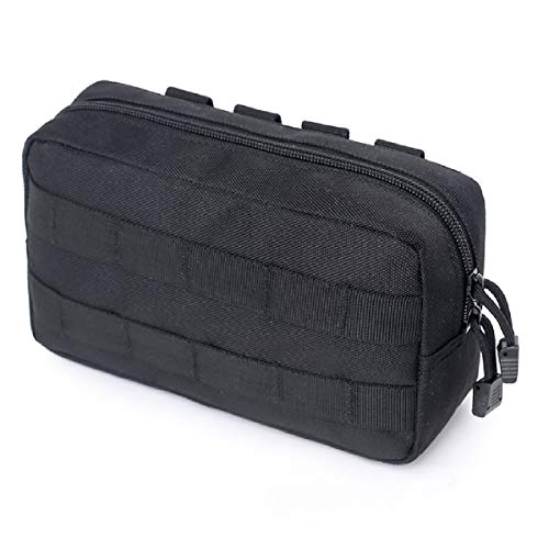Azarxis Equipment Multi-Purpose Tactical EDC Admin MOLLE Pouch Utility Tools Bag Organizer Military Waist Belt Modular Attachment - color: Black