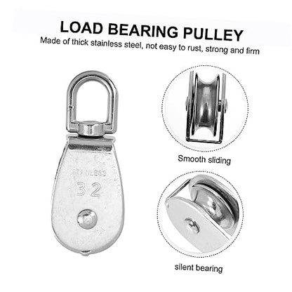 Single Pulley Practical Bearing Steel Lift Wheel Stainless Steel Fitness Accessory Vibration Reduction