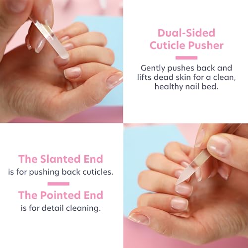 Bona Fide Beauty Czech Glass Gift Set: Foot File, Nail File, Cuticle Pusher | Clear set: genuine Bohemian crystal glass set includes protective cases and sleeves. Reusable and easy to clean. - color: Clear