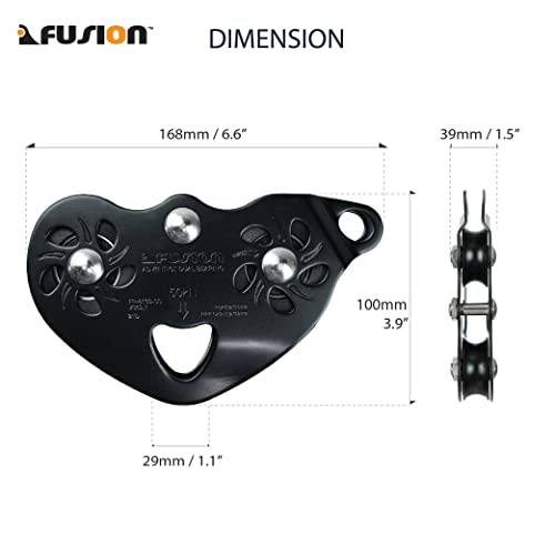 Fusion Climb Advent Military Tactical Edition Speed Super Stainless Steel Trolley Pulley Black 50KN
