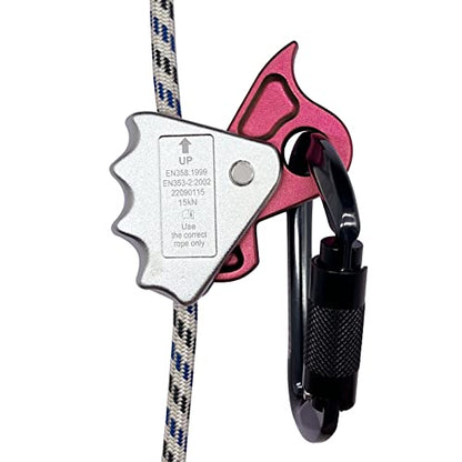 Detachable Climbing Ascender 15kN Rope Grab Ascender, Flip Line Adjuster, Fall Protection Belay Device for Rock Climbing,Tree Arborist/Fit for 11~13 MM Rope - color: Silver-undetachable