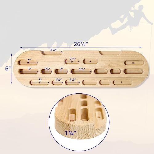 Trademark Innovations Hang Board for Climbing, Climbing Wall Grips Rock Climbing Fingerboard