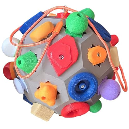 Handcrafted 3D Rock Climbing Ball with Base for Finger Strength and Flexibility Training, 32 Anti-Slip Textured Climbing Holds, Boulder Block Gifts for Rock Climbers Enthusiasts - color: Model D