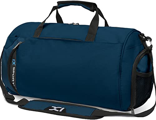 INOXTO Small Sports Gym Bag，Travel Duffel Bag with Dry Wet Pocket and Shoes Compartment for Women and Men，35L Waterproof Weekender Fitness bag For Swim Sports Travel Working Out (blue) - color: blue