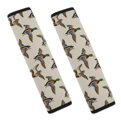 Soft Padded Seat Belt Cover for Girls and Boys, Stroller Pushchair High Chair, 2 Piece Flying Mallard Ducks Shoulder Protector Anti-Slip Pad - color: Pattern 49