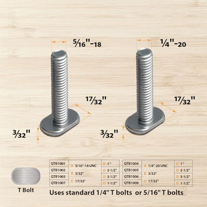 POWERTEC 71158 48 Inch Double-Cut Profile Universal T-Track with Predrilled Mounting Holes, T Track for Woodworking Jigs and Fixtures, Drill Press Table, Router Table, Workbench, 2 Count, Pack of 1 - size: 48" T track, 2PK