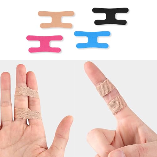 20 Pack Precut Finger Tape Kinesiology Tape 4 Colors Finger Support Tape Breathable Elastic Pre-Cut Golf Wrap Finger Tapes Strips for Finger Joint Pain Relief Arthritis Baseball Soccer Sports