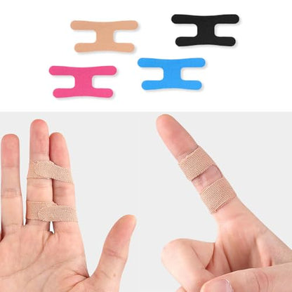20 Pack Precut Finger Tape Kinesiology Tape 4 Colors Finger Support Tape Breathable Elastic Pre-Cut Golf Wrap Finger Tapes Strips for Finger Joint Pain Relief Arthritis Baseball Soccer Sports