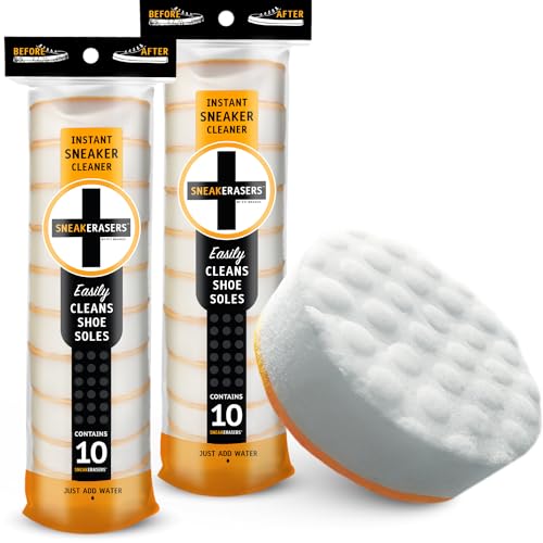 SneakERASERS Sole & Sneaker Cleaner, Premium Shoe Cleaner for Sneakers, Dual-Sided Sponges, Effective for Tennis Shoes & Women Men Sneakers, Gentle Rub Design Cleaner Kit, 20 Pack - style: 20 Pack