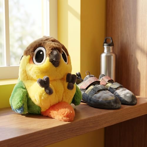 Parrot Rock Climbing Chalk Bag, Cute Bird Climbing Chalk Bucket, Adjustable Waist Belt for Indoor Outdoor Bouldering Sport Climbing, Unique Climbing Gear Gift for Climbers