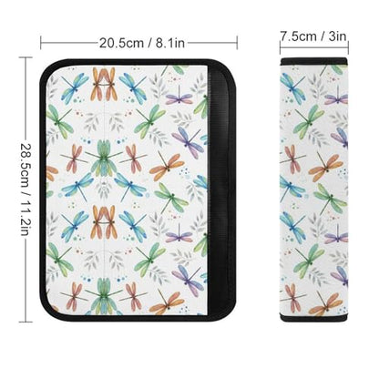 2 Pack Magical Dragonfly Floral White Seat Belt Shoulder Pad Breathable Shoulder Harness Cover for Child, All Vehicles, Neck and Shoulder Support - color: Pattern 419