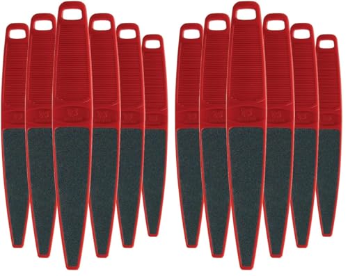 ForPro Red Panda Foot File, 60/100 Grit, Double-Sided Pedicure File for Feet and Heels, 10.5” L (Pack of 12) - size: 6 Count (Pack of 2)