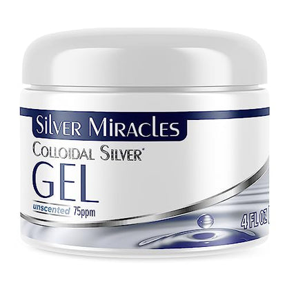 Silver Miracles - Colloidal Silver Gel - Nano Silver Gel Wound Care - Healing Ointment for Burns & Irritated Skin - for All Skin Types - 4 Oz Unscented