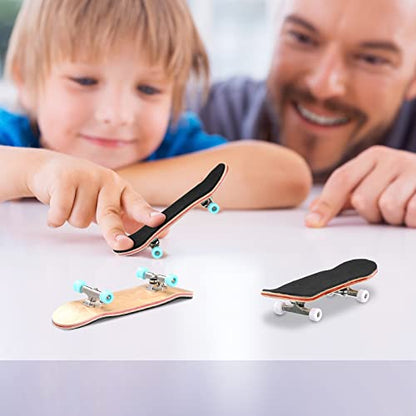2 Pieces Wooden Finger Skateboard Park Mini Finger Boards Toy Professional Skateboard with Mini Screws Driver Fingertip Movement Novelty Toys for Teens and Adults