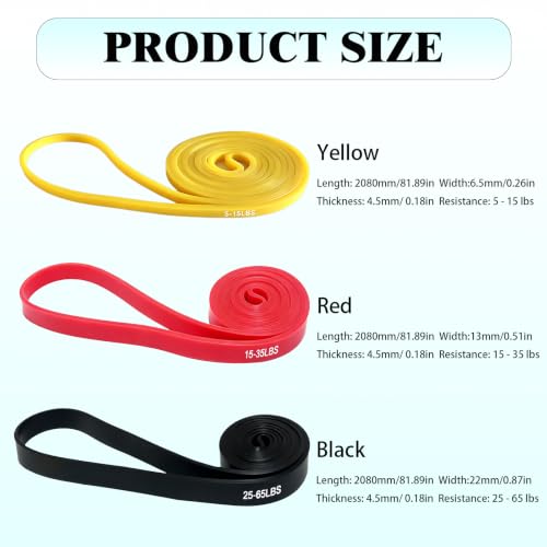 Resistance Bands, 5-Level Pull Up Assistance Bands for Working Out, Elastic Band for Exercise, Muscle Training, Full Body Training - color: 3PCS Yellow, red, black