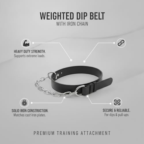 Weighted Dip Belt with Iron Chain for Pull Ups and Dips, Heavy Duty Strength Training Attachment (1 PC) - size: 3.94 x 3.15 x 3.15 in
