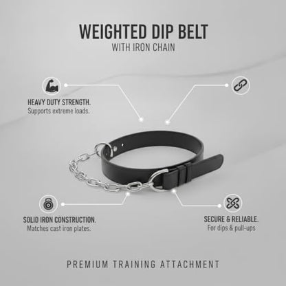 Strength Athletes Weighted Dip Belt with Iron Chain for Pull Ups and Dips, Heavy Duty Training Gear
