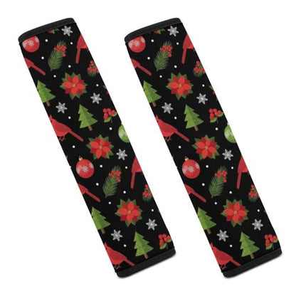 1 Pair Christmas Red Winter Birds Seat Belt Shoulder Pad Soft Padded Seat Belt Cushion for Adult Use, Stroller Pushchair High Chair, Pressure Relief - color: Pattern 18