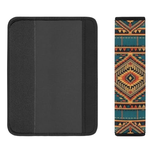 2 Pack Geometric Tribal Aztec Seat Belt Shoulder Pad Universal Fit Harness Pads Strap for Kids, Car Seats Pushchair Strollers High Chair Pushchair, Shock Absorption - color: Pattern 330