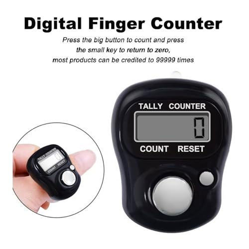 FIOTOK Electronic Finger Counter,5 Digit LCD Electronic Digital Display Finger Hand Tally Counter Counting for Golf,Goods Counting,Lap & Knitting