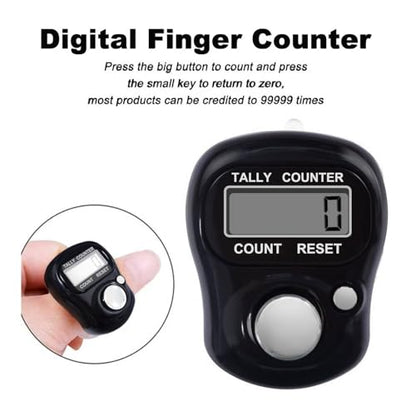 FIOTOK Electronic Finger Counter,5 Digit LCD Electronic Digital Display Finger Hand Tally Counter Counting for Golf,Goods Counting,Lap & Knitting