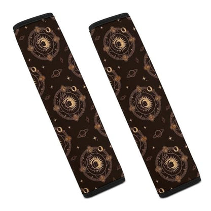Universal Fit Sun Moon Altar Witch Witchcraft Tarot Card Spiritual Seat Belt Shoulder Pad for Adult Use, Most Cars, 1 Pair Harness Pads Strap Anti-Slip Pad - color: Pattern 134
