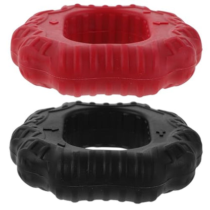 LIOOBO 2pcs Silicone Hand Grip Strengthener Set, 30lb 60lb Resistance Finger Exerciser Rings for Forearm and Wrist Muscle Training, Rock Climbing and Fitness Workout Equipment