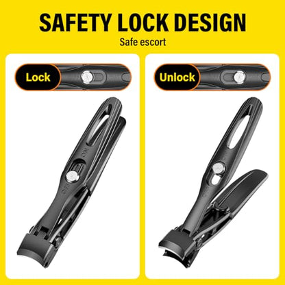 Ultra Wide Jaw Opening Nail Clippers Set, Extra Long Handle Toenail Clippers for Seniors Thick Toenails, Heavy Duty Large Clippers Cutter, Fingernail Clippers Gifts for Seniors, Men & Women Elderly - size: Wide Jaw