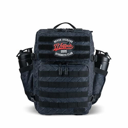 WOLFpak 35L Athletic Gym Backpack - Durable 1000D Waterproof Oxford Material with MOLLE Webbing, Laptop Pocket - color: Strength Club