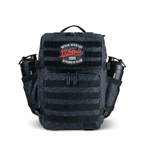 WOLFpak 35L Athletic Gym Backpack - Durable 1000D Waterproof Oxford Material with MOLLE Webbing, Laptop Pocket - color: Strength Club
