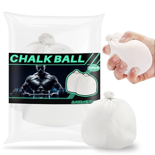 RAINFLOW 2PCS Chalk Balls - Climbing Grip Lifting Chalk for Gymnastics | Gym Chalk, Magnesium Hand Chalk for Weightlifting, Rock Climbing, Bouldering, Lifting, Workout, Gym Bars & Sports Training - style: 2PCS Chalk Ball