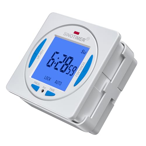 12V DC/AC TM628 Ultra LCD Display 7 Days Programmable Digital Timer Switch Second Interval with 4 Connecting Wires (Blue Backlights), Panel Mounted with Enclosure. - size: Input 12VDC