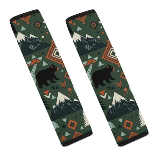 2 Piece Breathable Seat Belt Shoulder Pad for Elderly Support, All Vehicles, Cabin Bear Shoulder Protector, Neck and Shoulder Support - color: Pattern 303