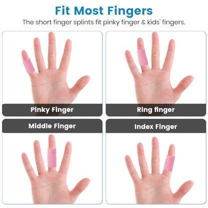 Finger Compression Sleeves, 10 Pcs | Finger Protectors Cots for Arthritis Swelling Basketball Sport, Breathable Elastic - color: Pink
