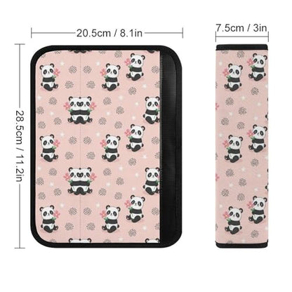 2 Pack Universal Soft and Comfortable Car Seat Belt Pad for Girls and Boys, Stroller Pushchair High Chair, Bear Animal Kawaii Panda Pink Shoulder Protector - color: Pattern 301