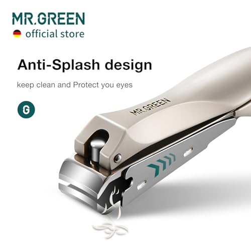 MR.GREEN Nail Clippers Stainless Steel Anti Splash Fingernail Cutter Manicure Tools Bionics Design Pedicure Scissor Nail Trimmer (Nail Clipper (Medium)+Nail File) - color: Nail Clipper (Medium)+nail File