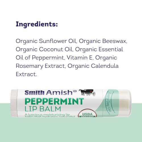 Smith Amish Hand Renewal Cream 4.5 oz + Organic Peppermint Lip Balm | Deep Moisturizing Hand & Lip Care Set for Dry, Rough Hands & Parched Lips - Botanical Duo - size: 2.25 Ounce (Pack of 2)