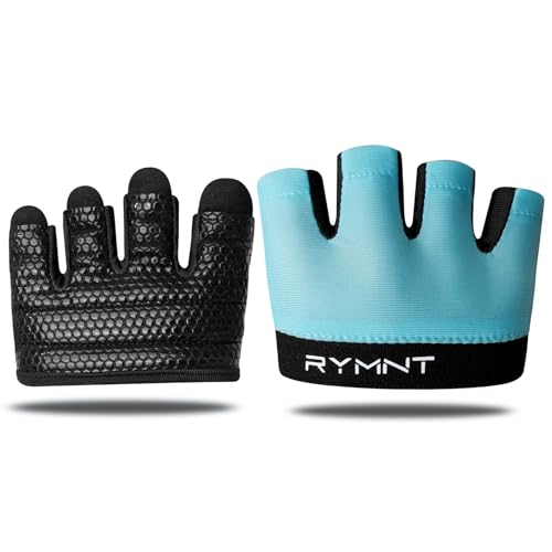 Minimal Workout Gloves,Short Micro Weight Lifting Gloves Grip Pads with Full Palm Protection & Extra Grip for Men Women Weightlifting,Gym,Cross Training,Powerlifting,WODs. - color: Aqua, size: Small (Women)/XS(Men)