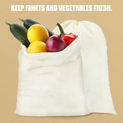 Tatuo 50 Pcs 18 x 20 Inches Cotton Bags with Drawstring Large Reusable Produce Bags Linen Empty Storage Pouches Canvas Fabric Sachet for Cloth Bread Food Storage - size: 18 x 20 Inches (Pack of 50)