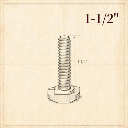 O'SKOOL T-Slot Bolts Drop-in 1-1/2" Length 20PCS, 1/4"-20 Thread, T Track Accessories for Woodworking Jigs and Fixtures,HWR010 - style: 1/4"-20 Threads, 1-1/2" Length, 20Pcs