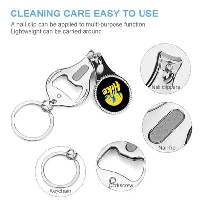Hikers Take A Hike Portable Nail Clippers Bottle Opener with Keychain Toenail Fingernail Scissors