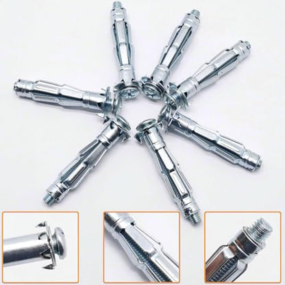 1/4" Drywall Anchor Kit Hollow Wall with Screws,Zinc Plated Steel Molly Bolt,Hollow Wall Drilling Anchors with Screws Drywall Anchors (30PCS, M6) - size: 1/4