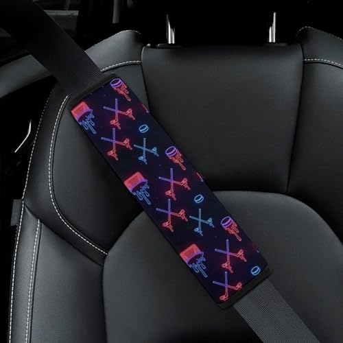 Universal Soft and Comfortable Neon Hockey Drip Seat Belt Cover for Kids, Most Cars, 2 Piece Seat Belt Covers Cushion Shock Absorption - color: Pattern 293