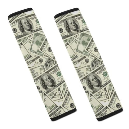 2 Pack 100 Dollar Bills Money Car Seat Straps Shoulder Pads Breathable Shoulder Protector for Elderly Support, Most Cars, Pressure Relief - color: Pattern 901