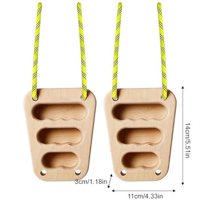 Portable Hangboard Wooden Finger Training Kit Set for Climbers | 2X Rock Climbing Support Rehabilitation Fitness Hand Grip Forearm Strength Workout Exercise for Women Men Home Gym Outdoor