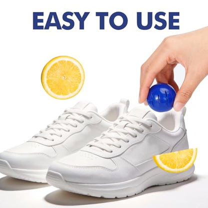 Sneaker Deodorizer Shoe Freshener Balls 6 Pack Fresh Scent, Small Spaces Odor Eliminator for Gym Bags, Cars and Lockers, Long-Lasting Odor Control, No Twist Just Drop In