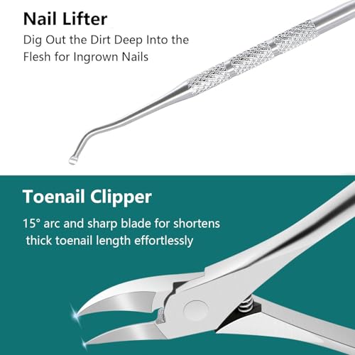Pedicure Kit Ingrown Toenail Removal Kit Pedicure Tools for Feet with Callus Shaver Pedicure Set Stainless Steel Ingrown Toenail Tool Foot Care Callus Remover (40 Pcs Set) - color: 40 Pcs Set