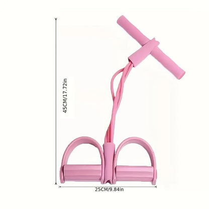 21 Fitness Resistance Bands Set with 4 Tube Pedal Ankle Puller - Multifunction Tension Rope for Abdomen Waist Arm Leg Stretching, Sit-Up Assistance Elastic Strength Bands with Handles - color: Pink